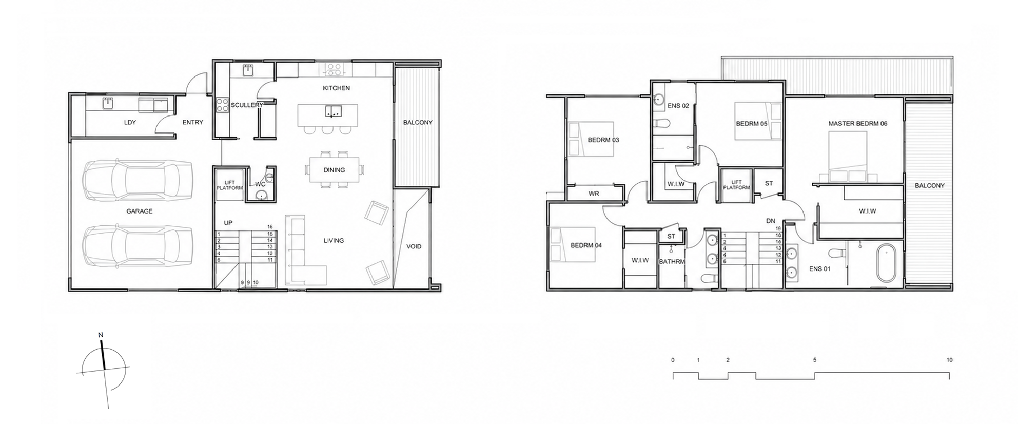 Floor plans for Mahoe Villa in Remuera.